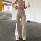 High Waist Slim Jeans Schlaghose